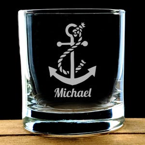 Personalized Anchor Rocks Glass, custom engraving