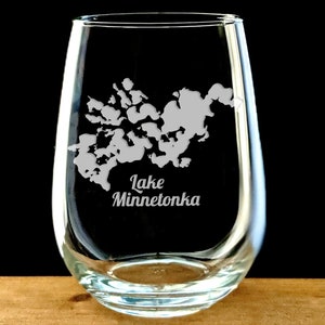 Lake Minnetonka Engraved Glassware - Lake Minnetonka Gift - Minnesota Lakes