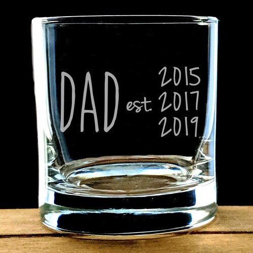 Etched Dad Whiskey Glass Dad Rocks Glass Perfect Gift for Etsy