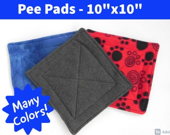 10" Washable Absorbent Pee Pads  / Small Animal Absorbent Reusable Pads / Guinea Pig Pee Pad / Pet Mat Pads / Potty Pads / Hedgehog Pee Pad