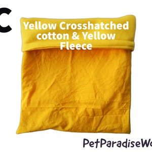 Large Pet Snuggle Sack / 16x12 / Cuddle Sack / Sleeping Bag / Cuddle Bag/ Hedgehog Snuggle Sack / Guinea Pig Snuggle Sack / Bonding Bag C-Yellow Crosshatch