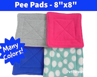 8" Washable Absorbent Pee Pads  / Small Animal Absorbent Reusable Pads / Guinea Pig Pee Pad / Pet Mat Pads / Potty Pads / Hedgehog Pee Pad