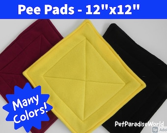 12" Washable Absorbent Pee Pads  / Small Animal Absorbent Reusable Pads / Guinea Pig Pee Pad / Pet Mat Pads / Potty Pads / Hedgehog Pee Pad