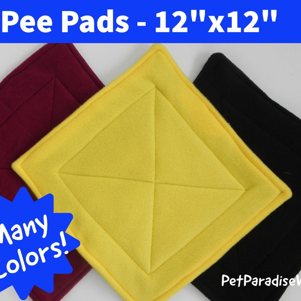 12" Washable Absorbent Pee Pads  / Small Animal Absorbent Reusable Pads / Guinea Pig Pee Pad / Pet Mat Pads / Potty Pads / Hedgehog Pee Pad