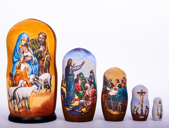 russian doll nativity set