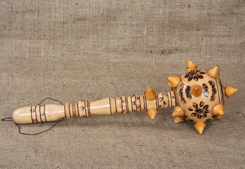 viking armor skyrim cosplay Ukrainian art Mace hand carved wood Ukrainian gifts