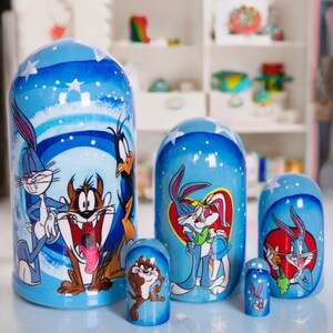 Funny gift Kids Room Decor 4&quot;, handmade home decor nesting dolls made in Ukraine