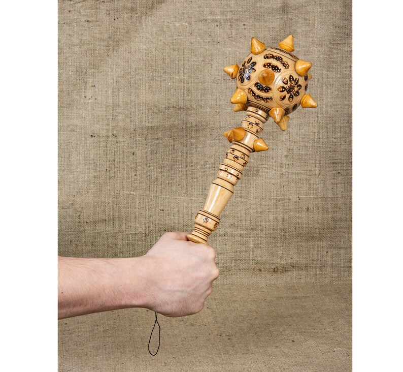 viking armor skyrim cosplay Ukrainian art Mace hand carved wood Ukrainian gifts