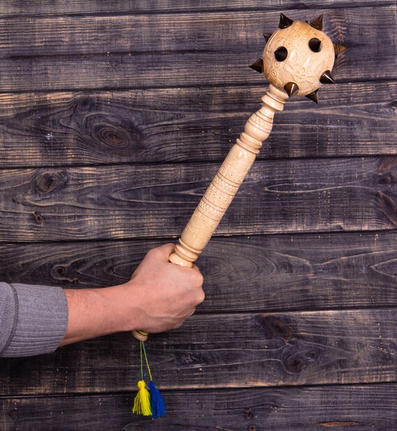 Mace weapon wooden weapon handmade wooden mace Etsy