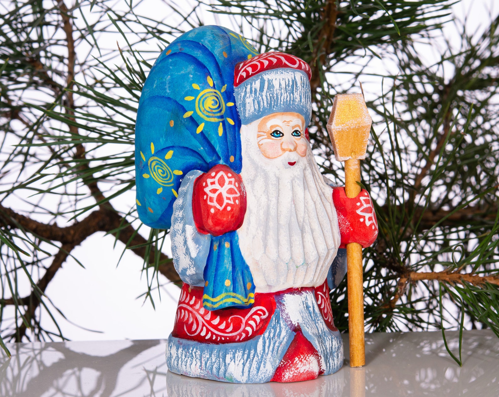 Figurine du Père Noël 6 Père Noël sculpté à la main | Etsy