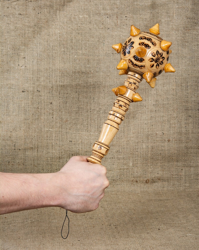 viking armor skyrim cosplay Ukrainian art Mace hand carved wood Ukrainian gifts