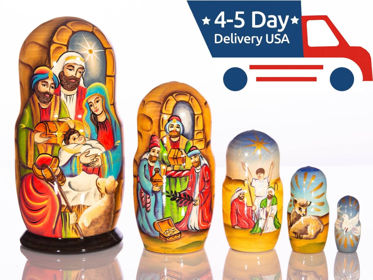 Escena de la Natividad Muñecas de anidación 7 | Etsy