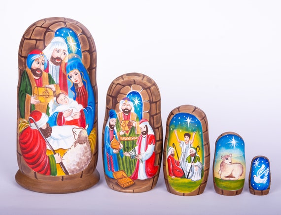 russian doll nativity set