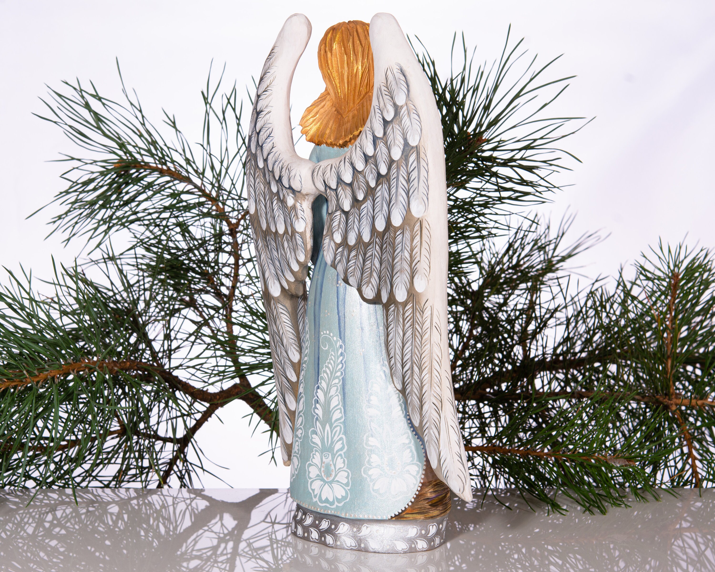 Christmas Angel Figurine 11 Wooden Nativity Set | Etsy