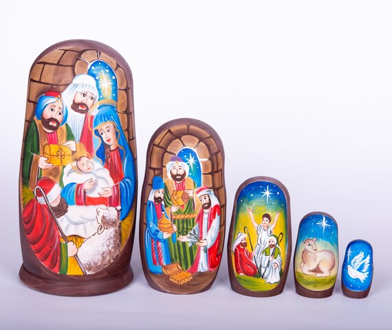 russian doll nativity set