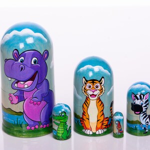 Funny gift Kids Room Decor 4&quot;, handmade home decor nesting dolls made in Ukraine