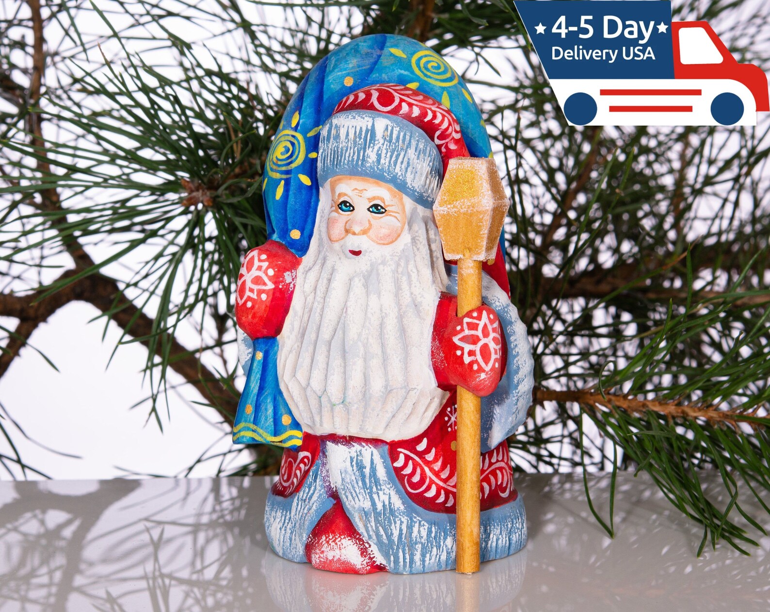 Figurine du Père Noël 6 Père Noël sculpté à la main | Etsy
