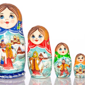 Handmade home decor Nesting Dolls 7&quot;, wooden toys Funny gift made in Ukraine