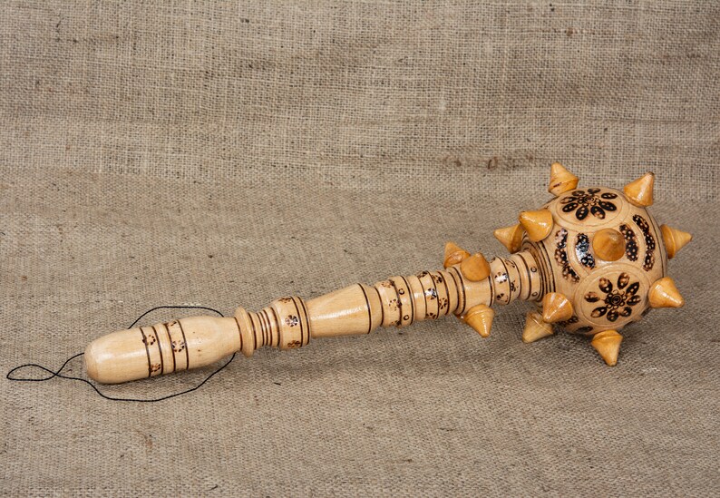 viking armor skyrim cosplay Ukrainian art Mace hand carved wood Ukrainian gifts