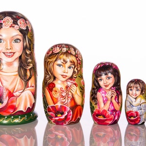 Ukrainian art handmade home decor Nesting Dolls 7&quot;, Funny gift Kids Room Decor made in Ukraine