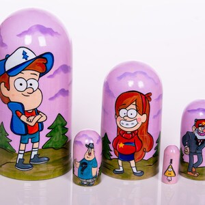 Funny gift Kids Room Decor 4&quot;, handmade home decor nesting dolls made in Ukraine