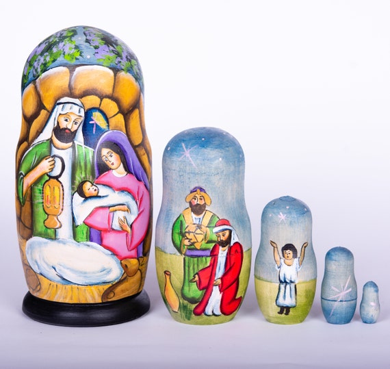 russian doll nativity set