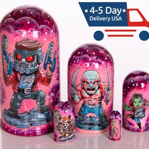 Funny gift Kids Room Decor 4&quot;, handmade home decor nesting dolls made in Ukraine