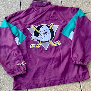 90s Mighty DUCKS Jacket by CMP Team Sports / Mighty Ducks Windbreaker / NHL Sportswear / Vintage Cartoon Graphics