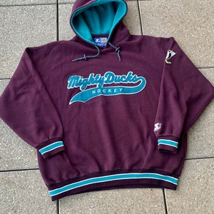 90s MIGHTY DUCKS Hoodie by Starter / NHL Sportswear / Vintage Cartoon Graphics / Spell Out / Disney
