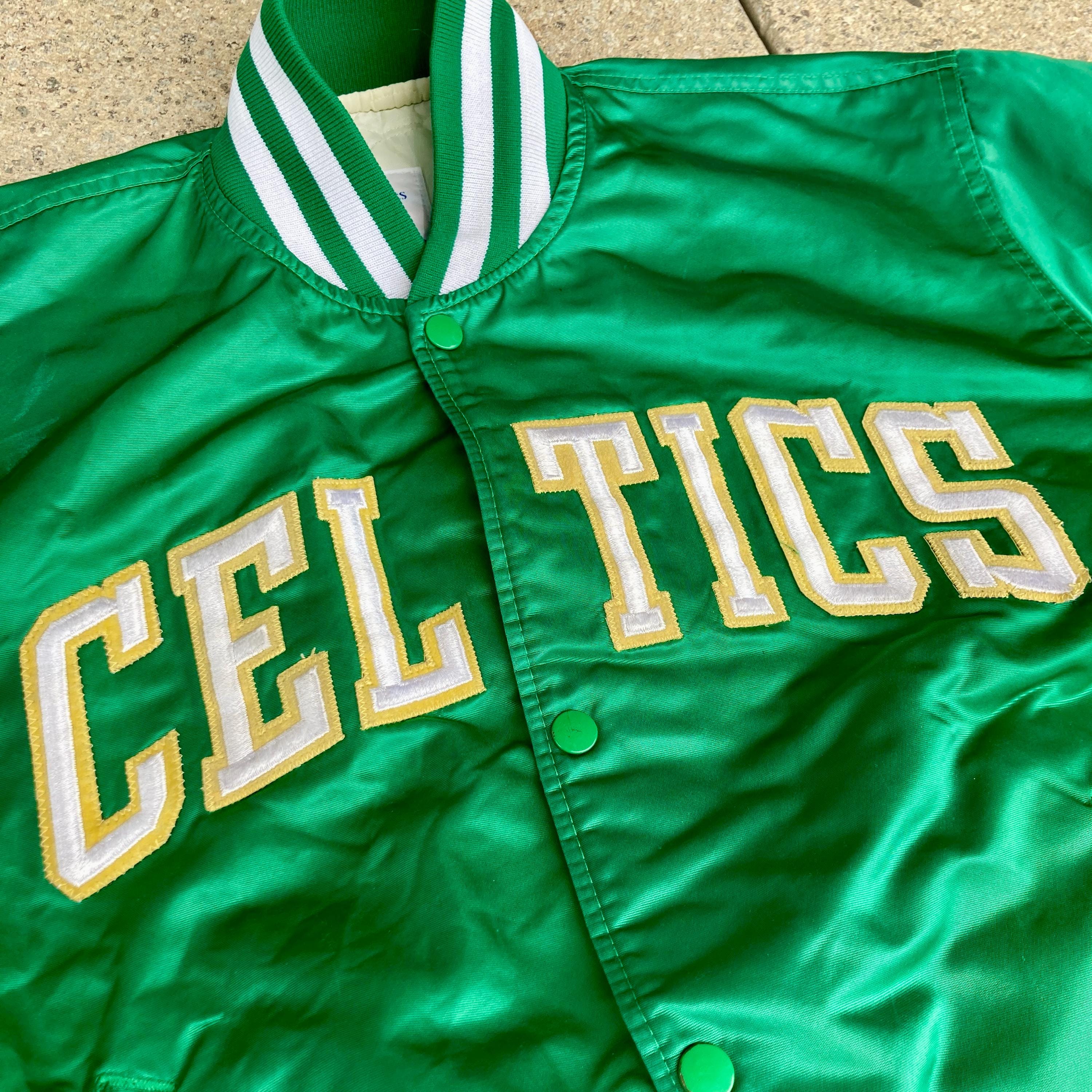 Vintage Boston CELTICS Satin Jacket by STARTER / Classic 80s NBA