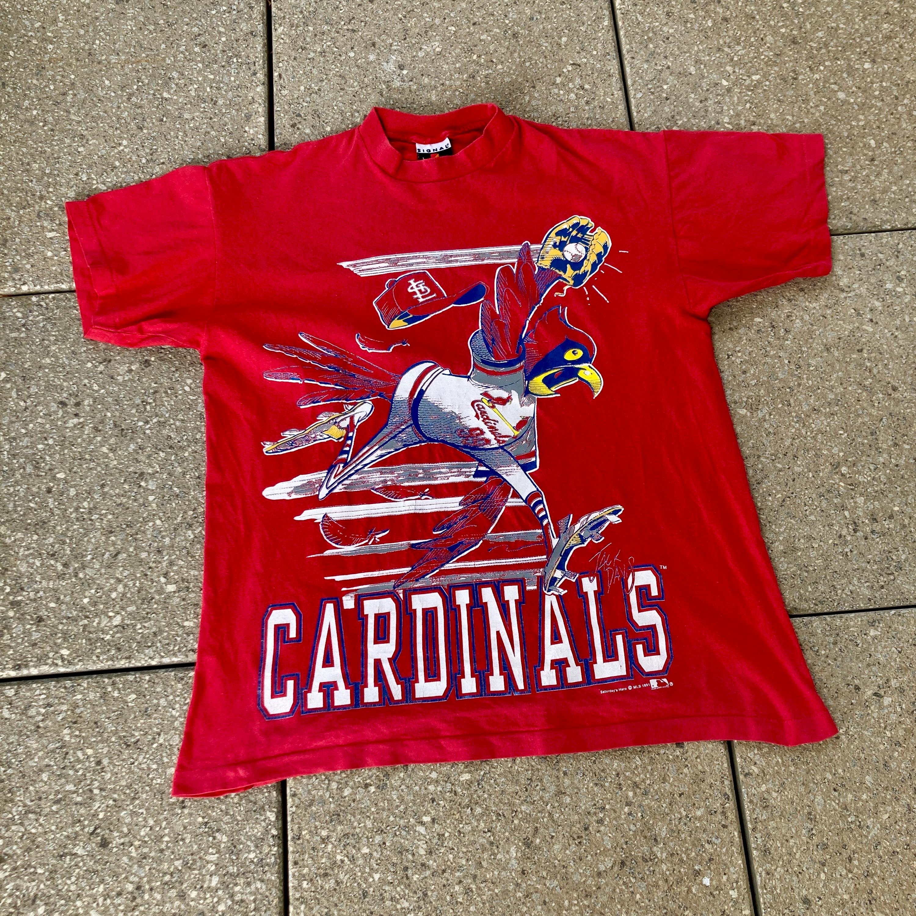 Vintage 1991 St. Louis CARDINALS T-shirt / Redbirds Comic Design