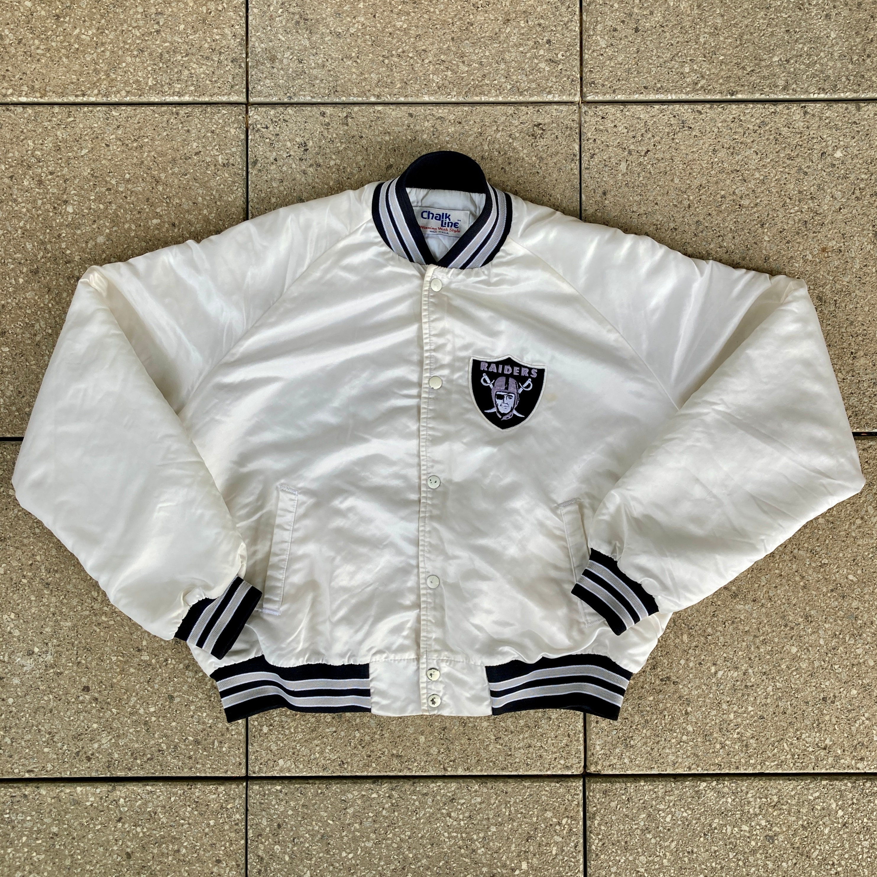 Rare 80s / 90s Los Angeles RAIDERS Jacket by Chalk Line / NFL