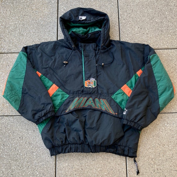 Vintage MIAMI HURRICANES Pullover Jacket by STARTER Big Logo