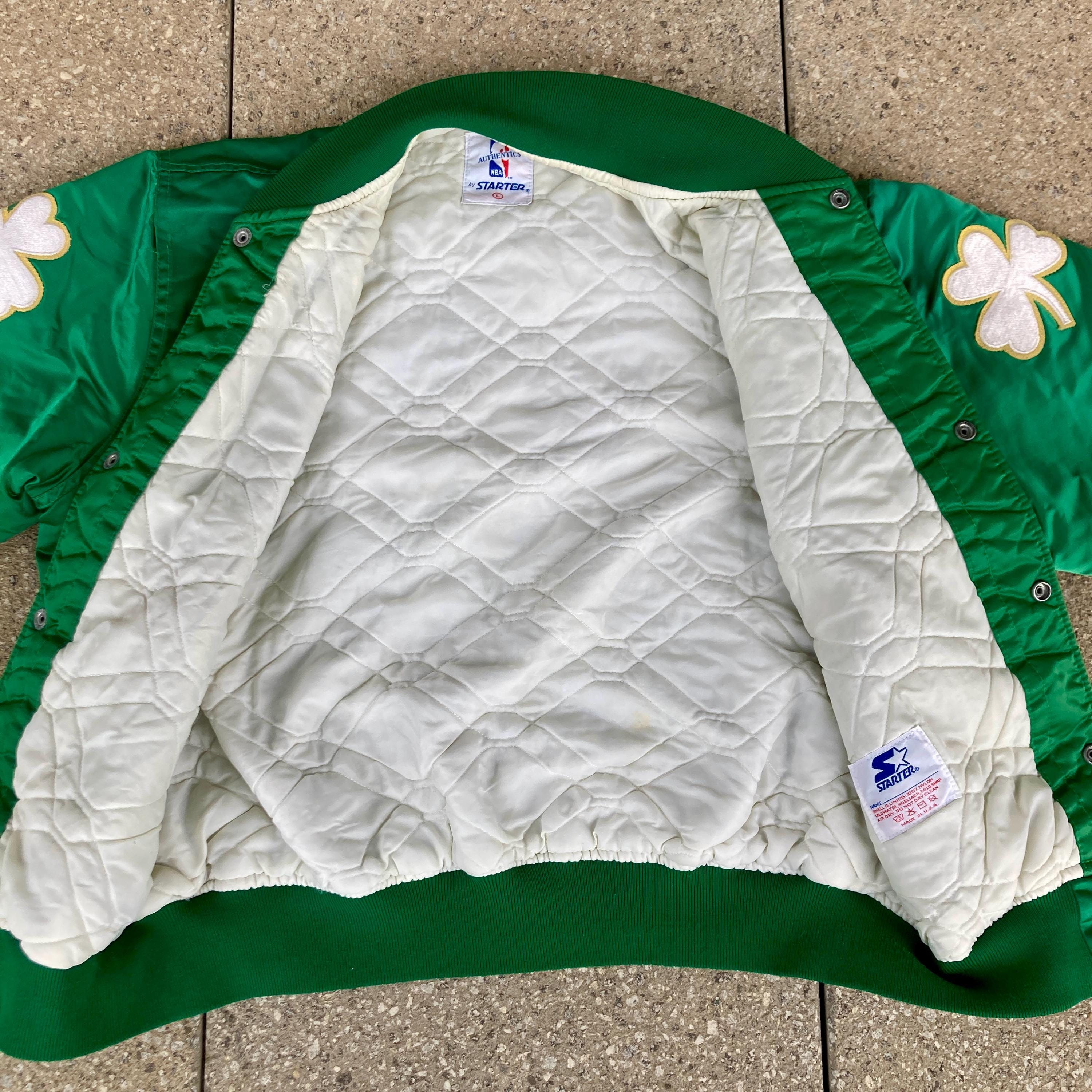 Vintage Boston CELTICS Satin Jacket by STARTER / Classic 80s NBA 