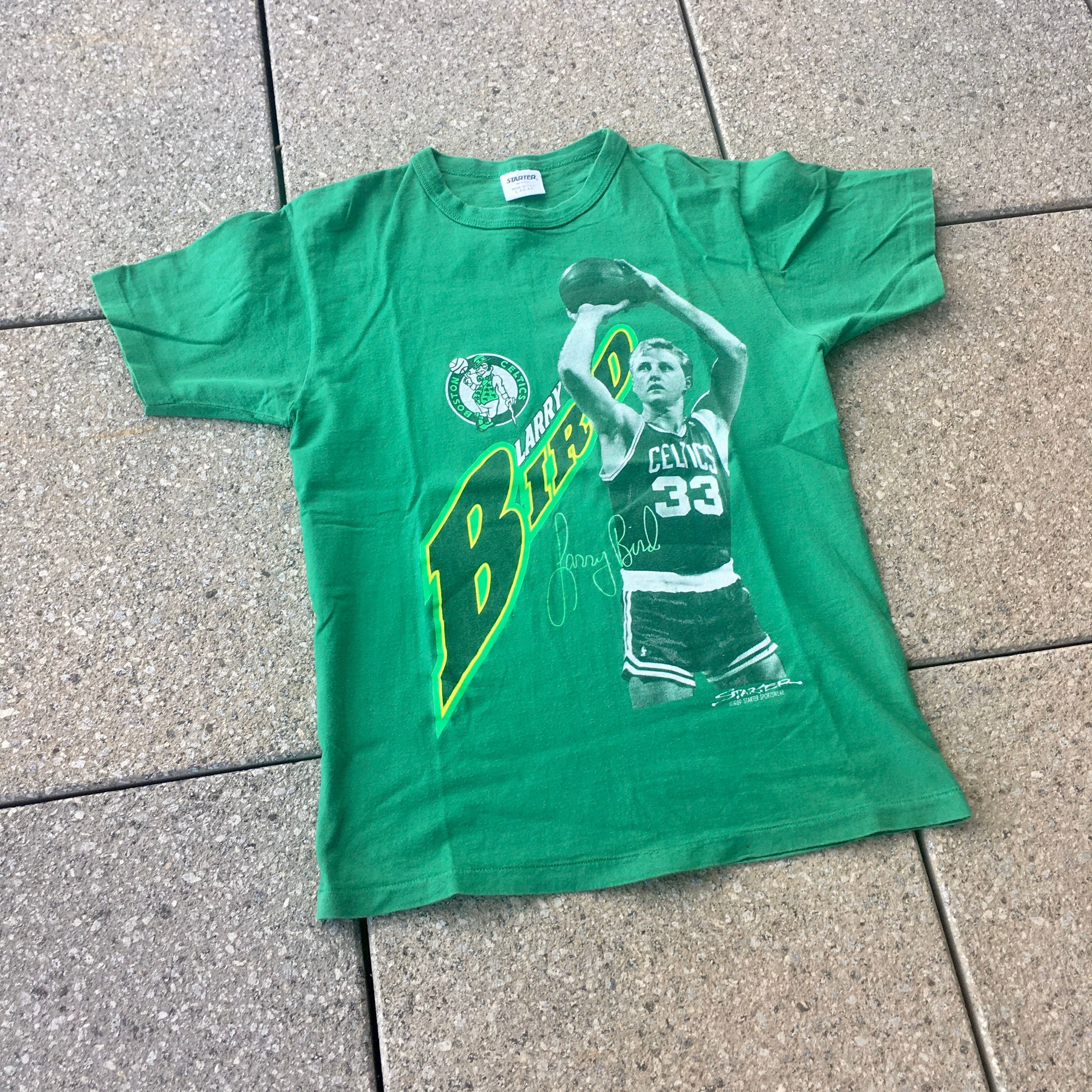 Vintage Boston Celtics Larry Bird Magic Johnson Tee All Over Print