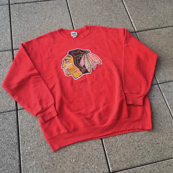 90s CHICAGO BLACKHAWKS Sweater / Pullover by Lee … - image 1