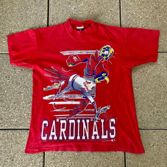 CARDINALS Tシャツ マルーン色 Vintage 1991 St. Louis CARDINALS T-shirt / Redbirds Comic Design