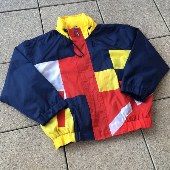 tommy hilfiger yellow red and blue jacket