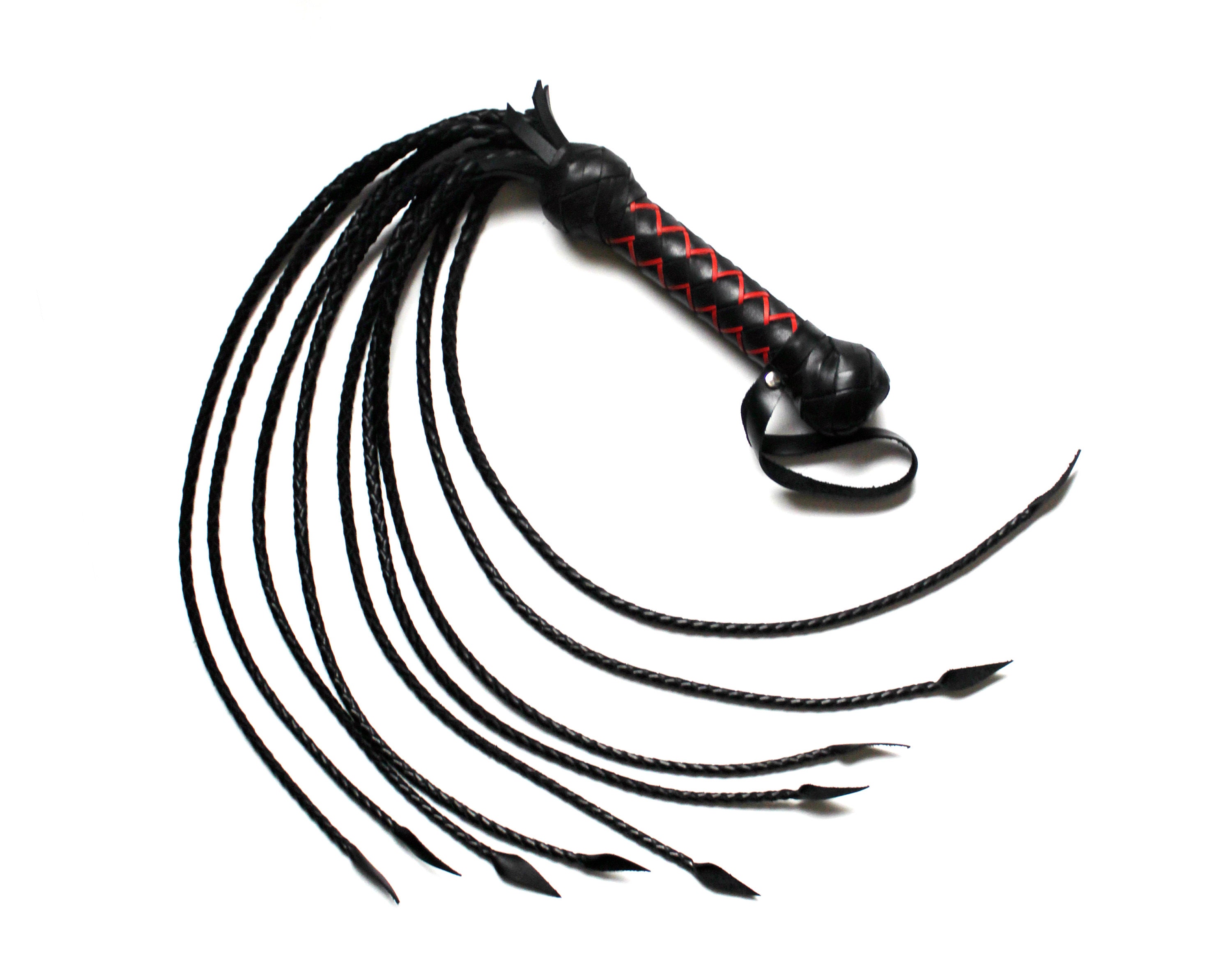 Cat O Nine Tails With Weaving / Leather Cat Flogger / BDSM Etsy Canada