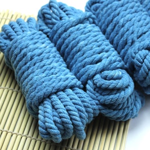 3 Blue Cotton Ropes for Shibari