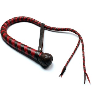 BDSM Whip with Split Tongue / Leather Snakewhip / Short Whip image 1