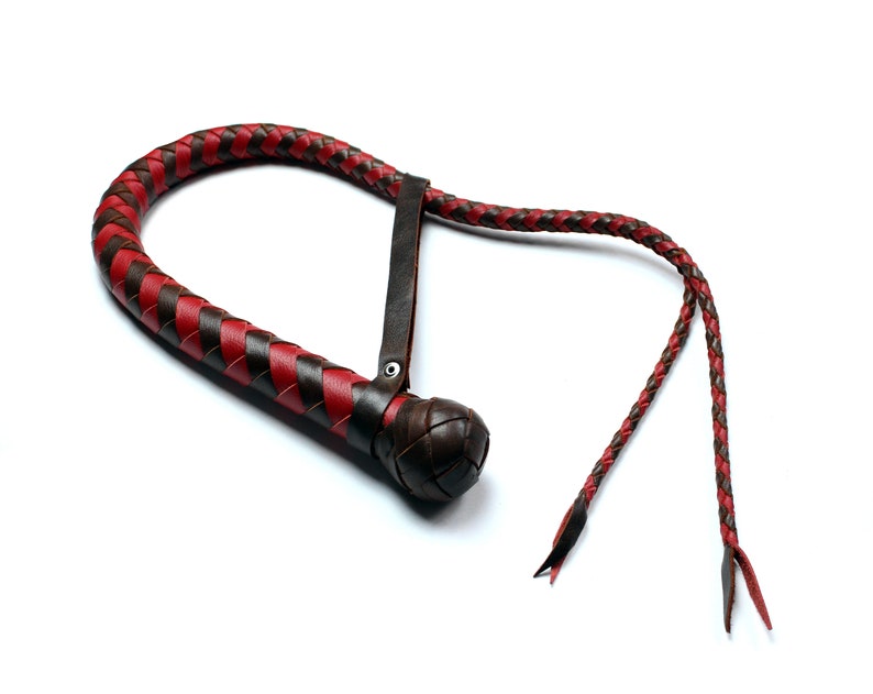BDSM Whip with Split Tongue / Leather Snakewhip / Short Whip image 1