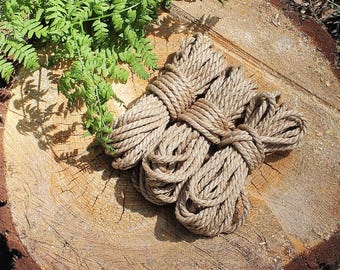 Natural Jute Shibari 3 Rope Set 6 mm, 8 m (26 ft) Each / Bondage Restraint, Japanese-Style Kinbaku