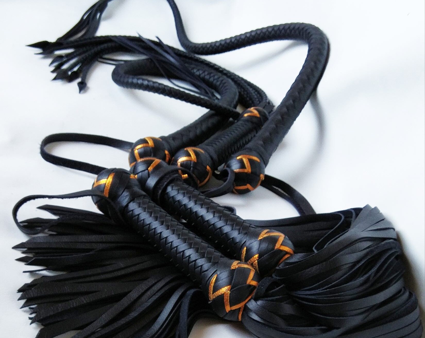 Leather Flogger and Cat of Nine Set from PassionCraftStore