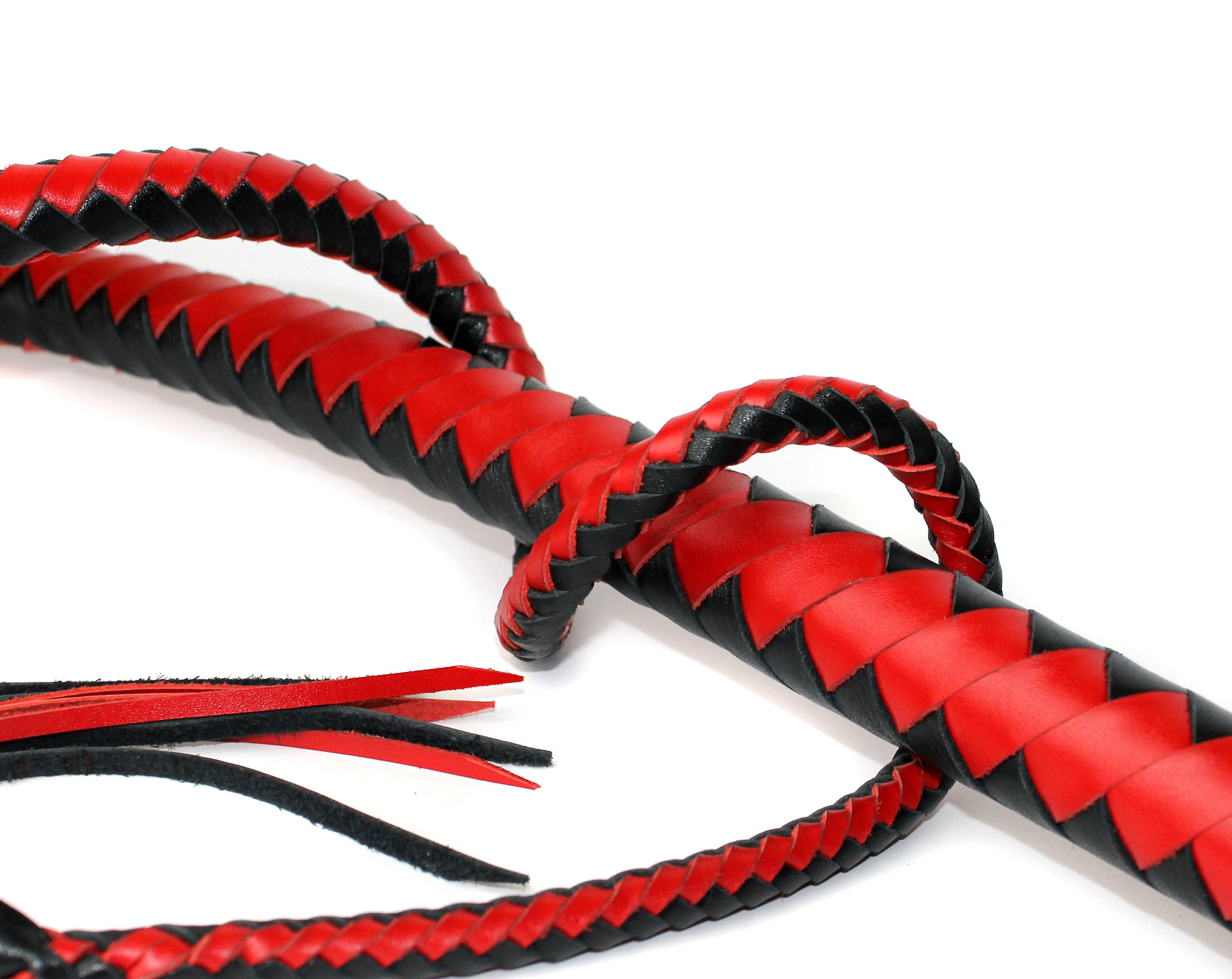 Lederen Single Tail Whip Double Colored / BDSM Whip met | Etsy