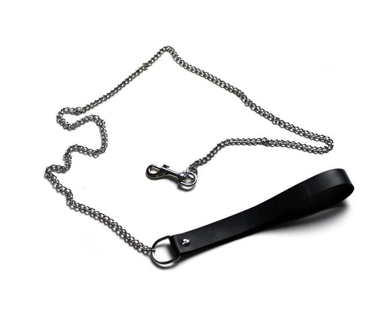 BDSM Leash / Leather Leash with Chain image 6