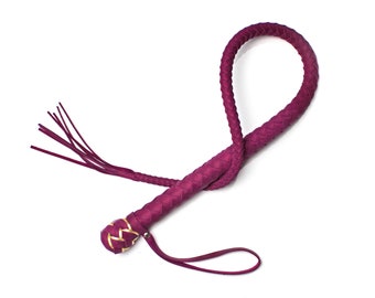 Premium Silicone Core Whip / Fuchsia BDSM Whip with Tassel / Leather whip / BDSM whip