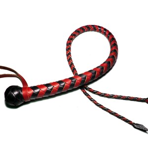 BDSM Whip with Split Tongue / Leather Snakewhip / Short Whip image 5