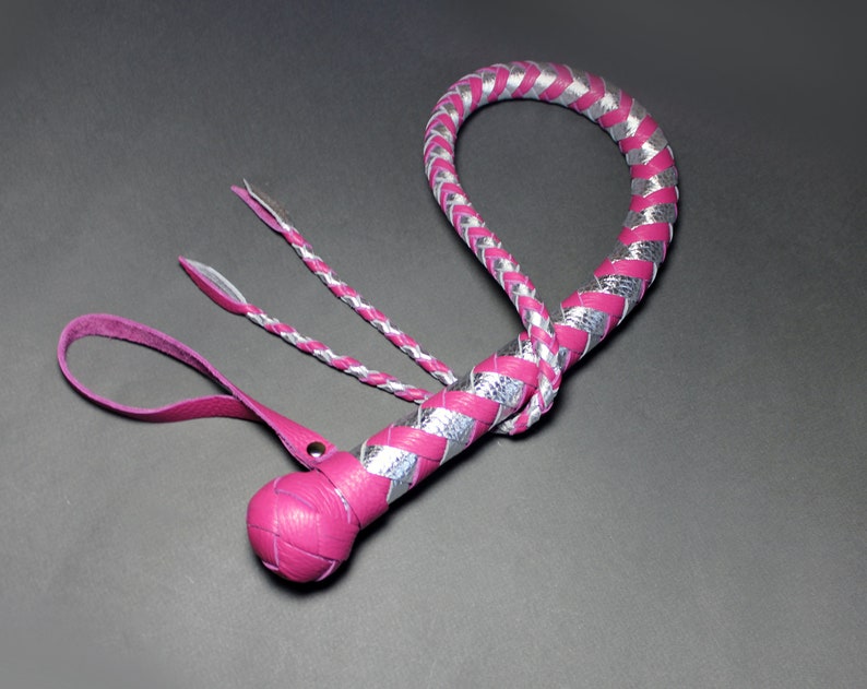 BDSM Whip with Split Tongue / Leather Snakewhip / Short Whip image 9