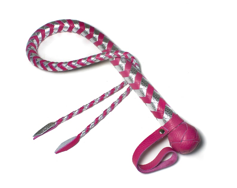 BDSM Whip with Split Tongue / Leather Snakewhip / Short Whip image 8